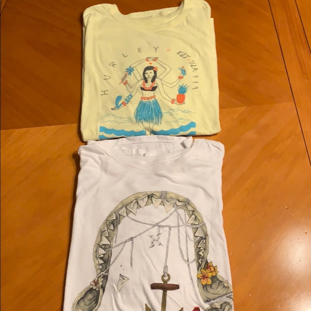 Hurley lot of 2 t shirts.